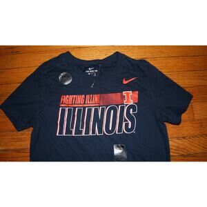 NEW ILLINOIS FIGHTING ILLINI THE NIKE TEE Blue Womens Small TShirt DRI-FIT